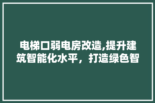 电梯口弱电房改造,提升建筑智能化水平，打造绿色智慧社区