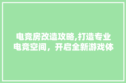 电竞房改造攻略,打造专业电竞空间，开启全新游戏体验