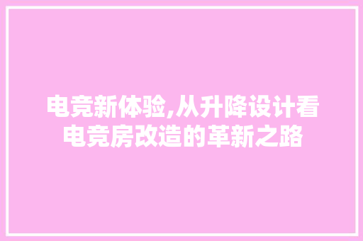 电竞新体验,从升降设计看电竞房改造的革新之路