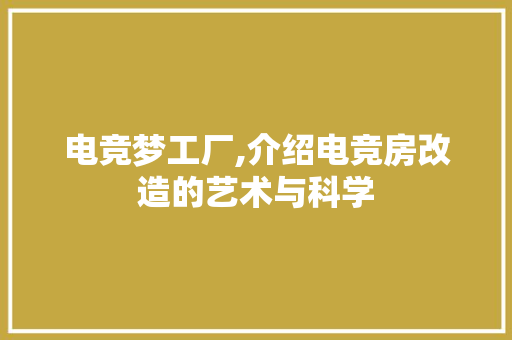 电竞梦工厂,介绍电竞房改造的艺术与科学