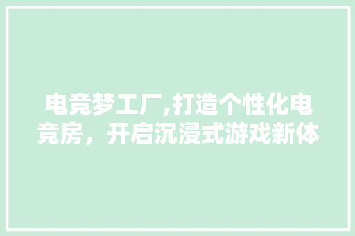 电竞梦工厂,打造个性化电竞房，开启沉浸式游戏新体验
