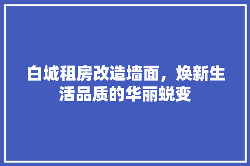 白城租房改造墙面，焕新生活品质的华丽蜕变