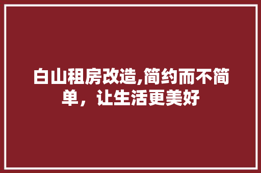 白山租房改造,简约而不简单，让生活更美好 厨房维修