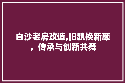 白沙老房改造,旧貌换新颜，传承与创新共舞