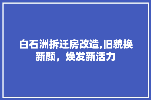 白石洲拆迁房改造,旧貌换新颜，焕发新活力