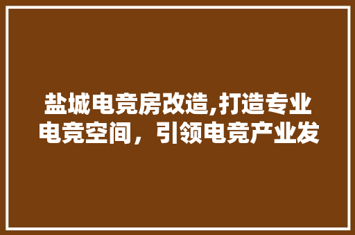 盐城电竞房改造,打造专业电竞空间，引领电竞产业发展新趋势