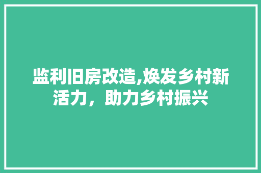 监利旧房改造,焕发乡村新活力，助力乡村振兴