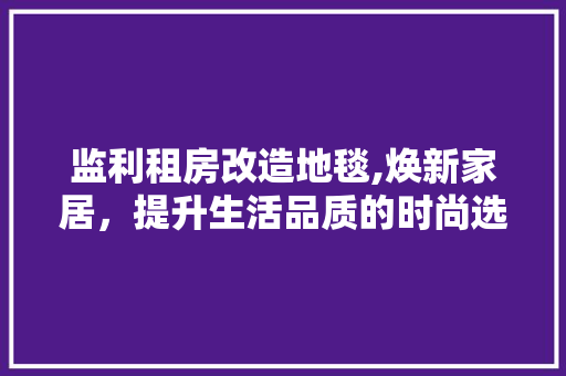 监利租房改造地毯,焕新家居，提升生活品质的时尚选择