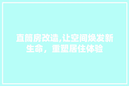 直筒房改造,让空间焕发新生命，重塑居住体验