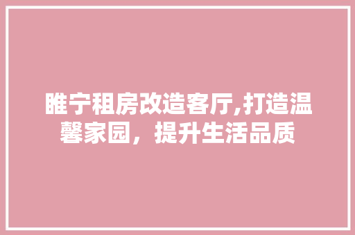 睢宁租房改造客厅,打造温馨家园，提升生活品质
