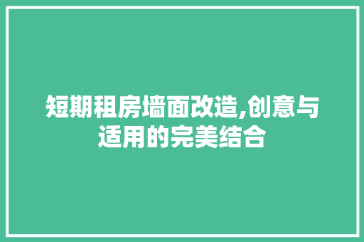 短期租房墙面改造,创意与适用的完美结合
