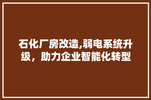 石化厂房改造,弱电系统升级，助力企业智能化转型