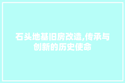 石头地基旧房改造,传承与创新的历史使命