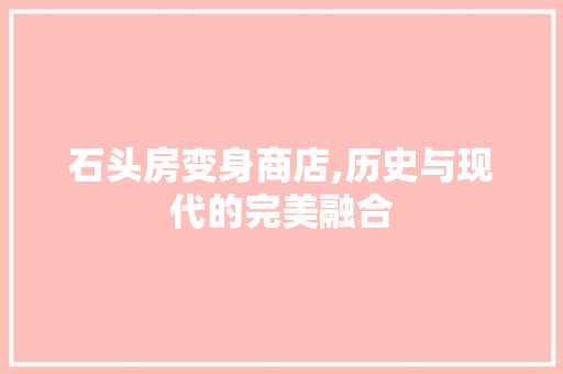 石头房变身商店,历史与现代的完美融合
