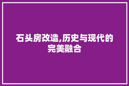 石头房改造,历史与现代的完美融合