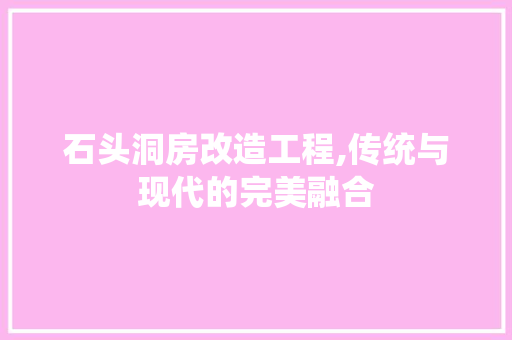 石头洞房改造工程,传统与现代的完美融合