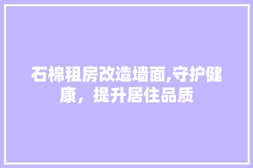 石棉租房改造墙面,守护健康，提升居住品质