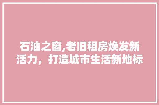 石油之窗,老旧租房焕发新活力，打造城市生活新地标 家电维修