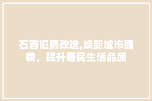石首旧房改造,焕新城市面貌，提升居民生活品质