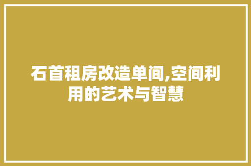 石首租房改造单间,空间利用的艺术与智慧 家电维修