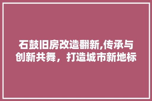 石鼓旧房改造翻新,传承与创新共舞，打造城市新地标