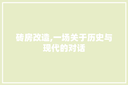 砖房改造,一场关于历史与现代的对话 墙体维修