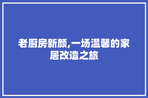 老厨房新颜,一场温馨的家居改造之旅
