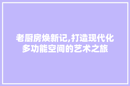 老厨房焕新记,打造现代化多功能空间的艺术之旅