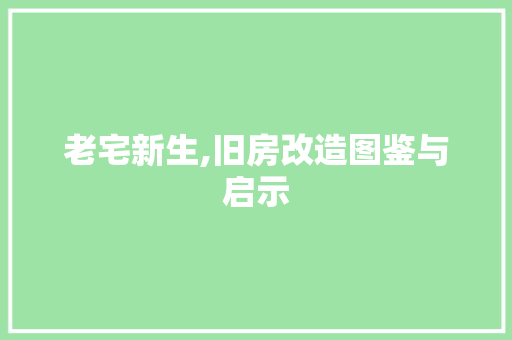 老宅新生,旧房改造图鉴与启示