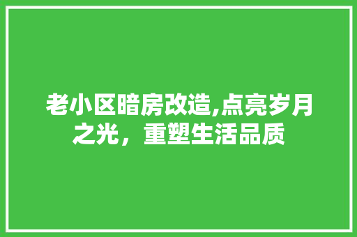 老小区暗房改造,点亮岁月之光，重塑生活品质
