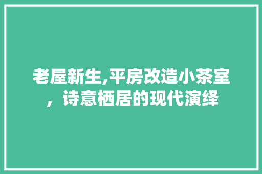 老屋新生,平房改造小茶室，诗意栖居的现代演绎