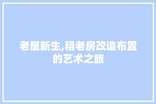 老屋新生,租老房改造布置的艺术之旅