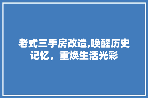老式三手房改造,唤醒历史记忆，重焕生活光彩 墙体维修