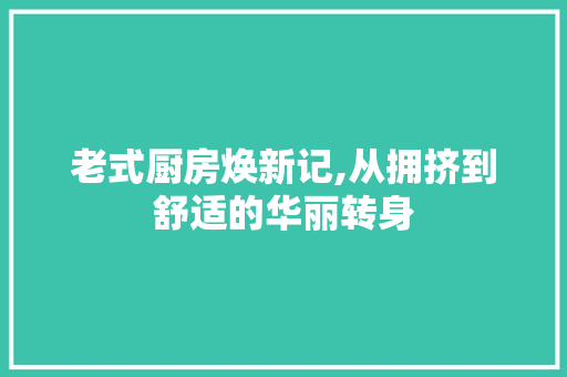 老式厨房焕新记,从拥挤到舒适的华丽转身