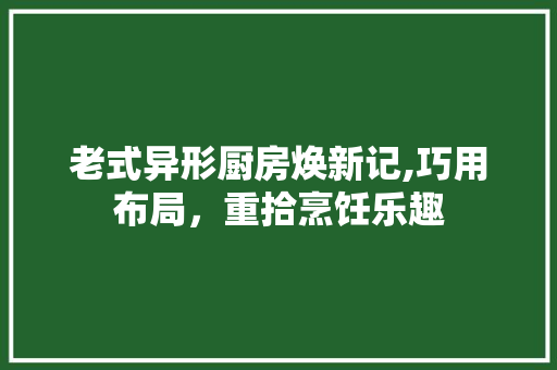 老式异形厨房焕新记,巧用布局，重拾烹饪乐趣