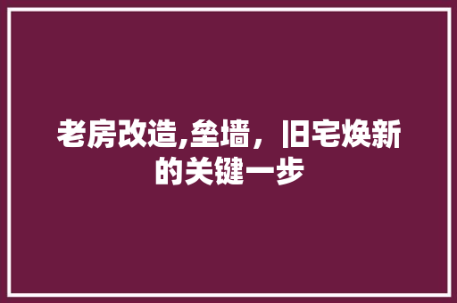老房改造,垒墙，旧宅焕新的关键一步