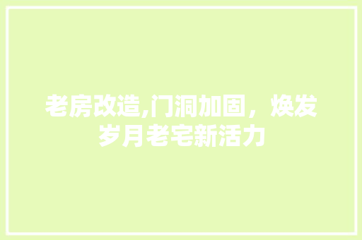老房改造,门洞加固，焕发岁月老宅新活力