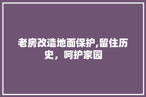 老房改造地面保护,留住历史，呵护家园