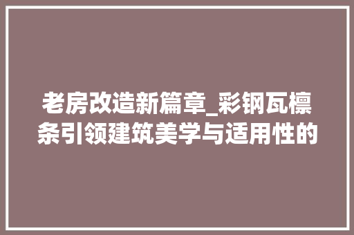 老房改造新篇章_彩钢瓦檩条引领建筑美学与适用性的完美融合