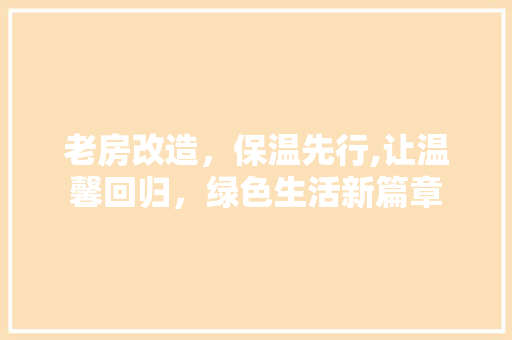 老房改造，保温先行,让温馨回归，绿色生活新篇章