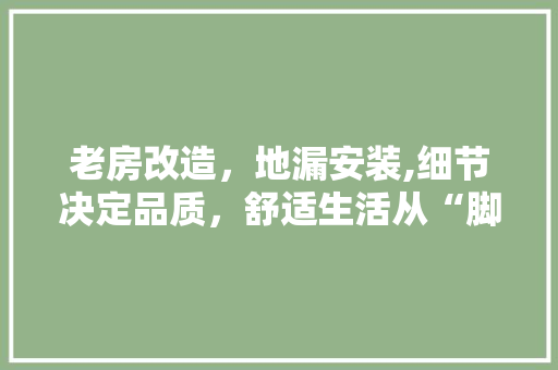 老房改造，地漏安装,细节决定品质，舒适生活从“脚底”开始
