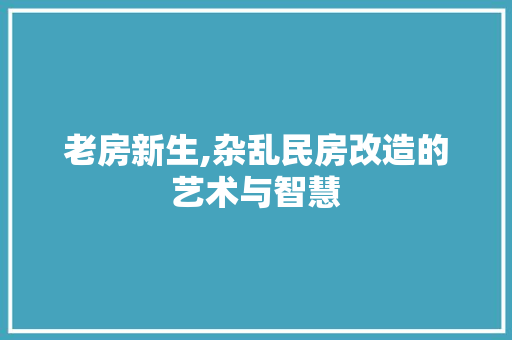 老房新生,杂乱民房改造的艺术与智慧