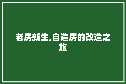 老房新生,自造房的改造之旅