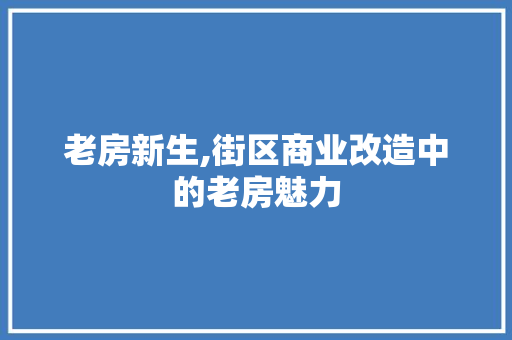 老房新生,街区商业改造中的老房魅力