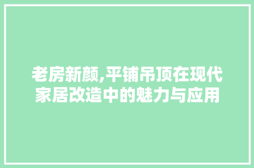 老房新颜,平铺吊顶在现代家居改造中的魅力与应用