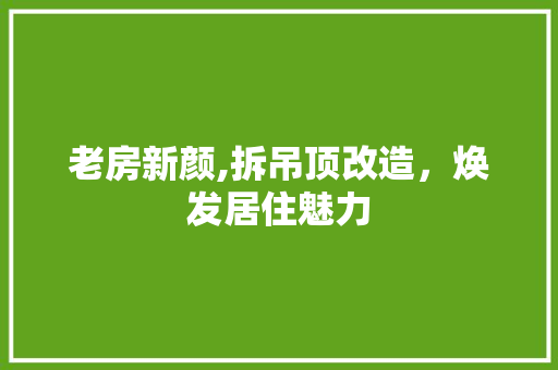老房新颜,拆吊顶改造，焕发居住魅力