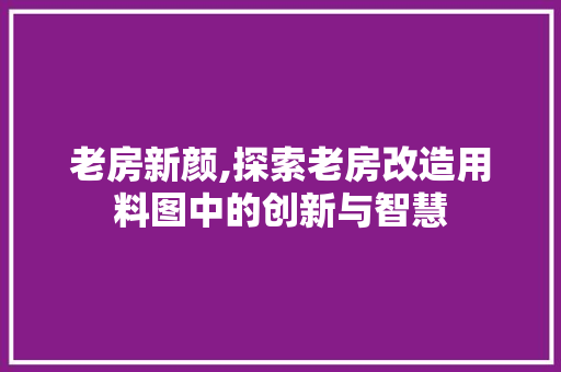 老房新颜,探索老房改造用料图中的创新与智慧