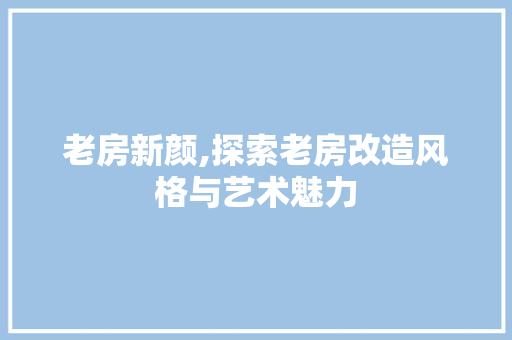 老房新颜,探索老房改造风格与艺术魅力