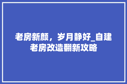 老房新颜，岁月静好_自建老房改造翻新攻略