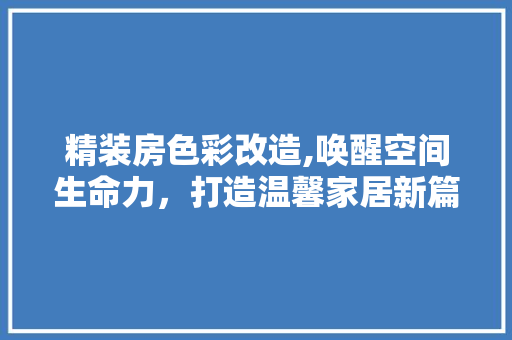 精装房色彩改造,唤醒空间生命力，打造温馨家居新篇章